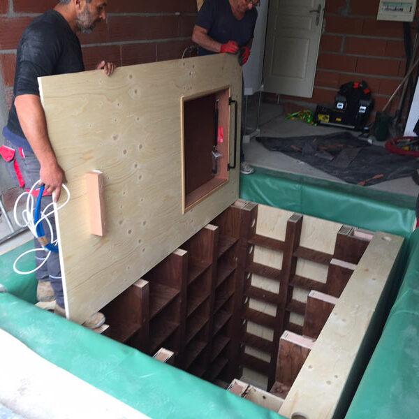Etape chantier cave à vin ossature bois